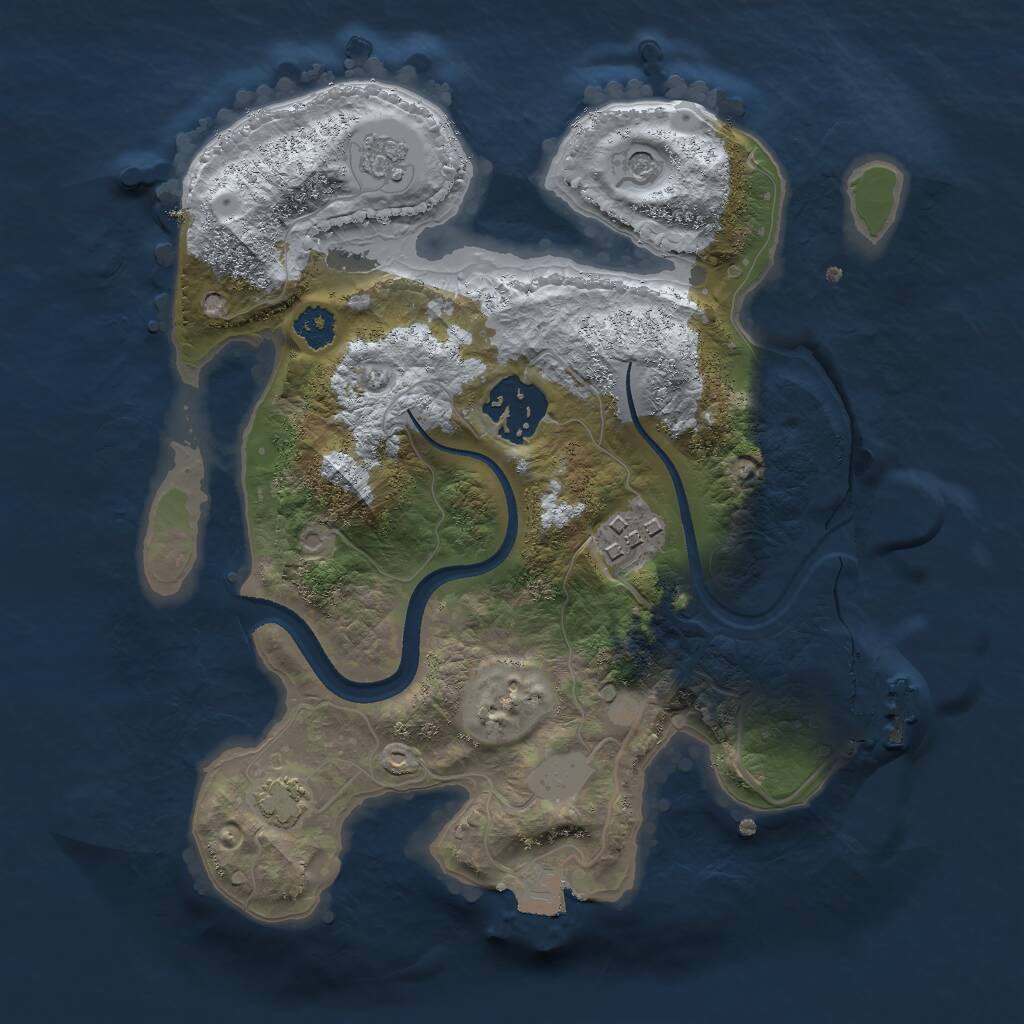 Rust Map: Procedural Map, Size: 2500, Seed: 1529838391, 7 Monuments