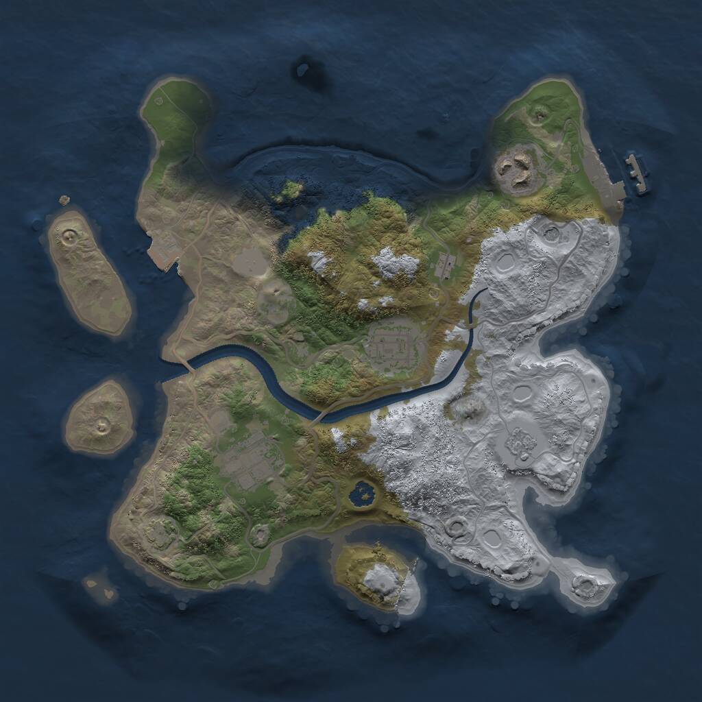 Rust Map: Procedural Map, Size: 2800, Seed: 911419572, 8 Monuments
