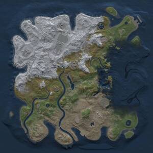 Thumbnail Rust Map: Procedural Map, Size: 4000, Seed: 1854367790, 15 Monuments