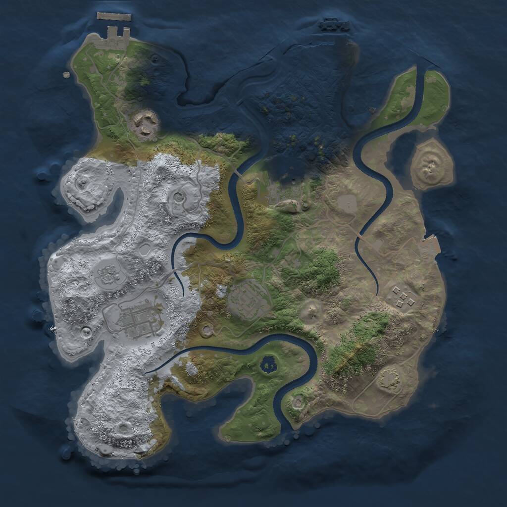 Rust Map: Procedural Map, Size: 3000, Seed: 302520945, 11 Monuments