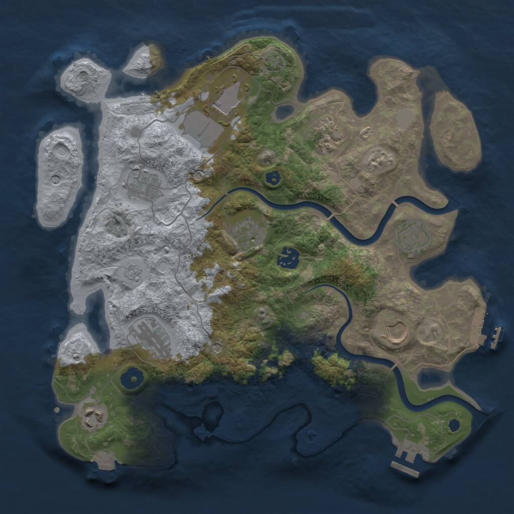 Rust Map: Procedural Map, Size: 3500, Seed: 1875756682, 15 Monuments