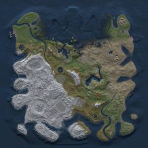 Thumbnail Rust Map: Procedural Map, Size: 4000, Seed: 491399777, 15 Monuments