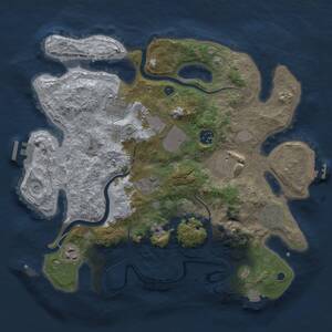 Thumbnail Rust Map: Procedural Map, Size: 3500, Seed: 1964605478, 14 Monuments