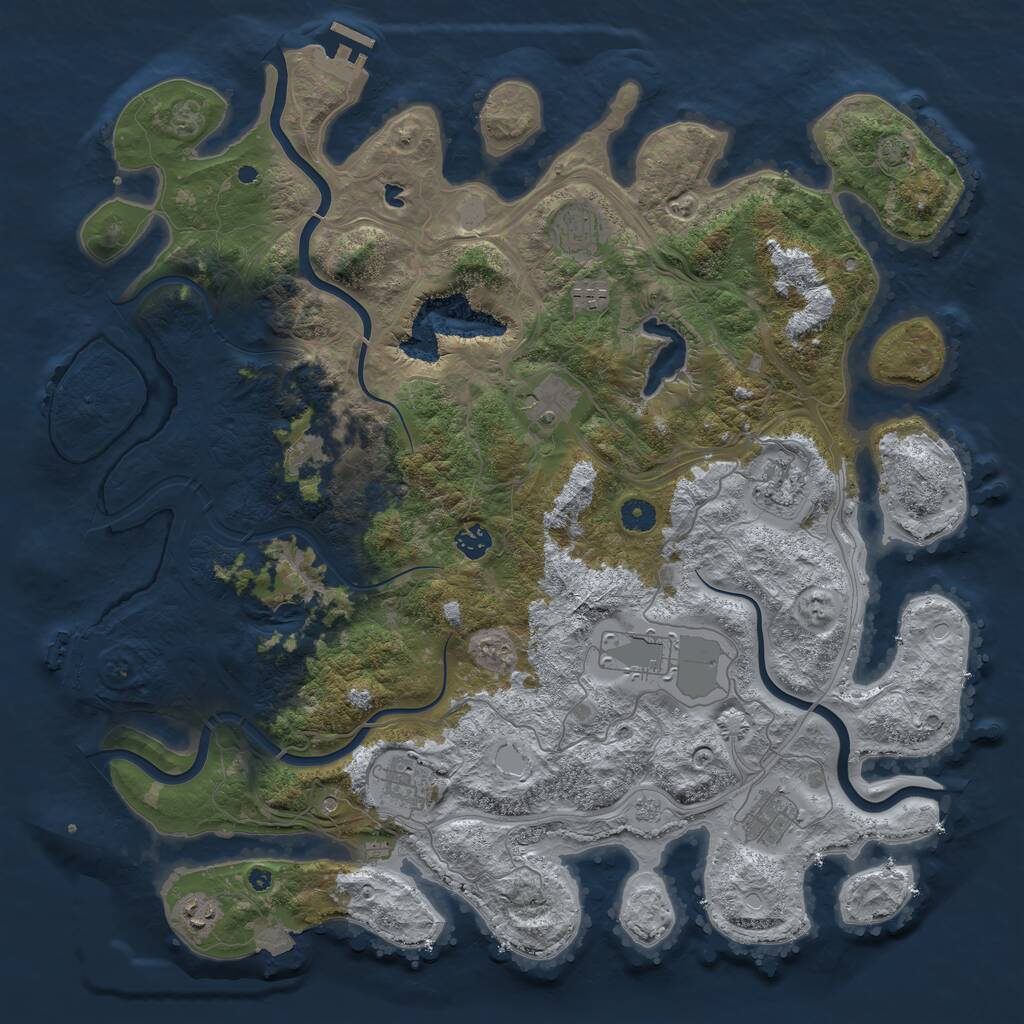Rust Map: Procedural Map, Size: 4500, Seed: 1663567700, 16 Monuments