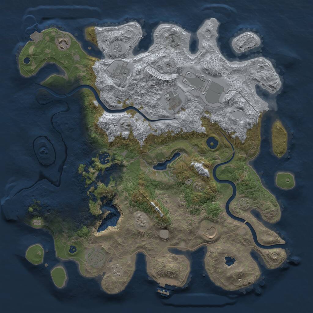 Rust Map: Procedural Map, Size: 4000, Seed: 1871548084, 14 Monuments