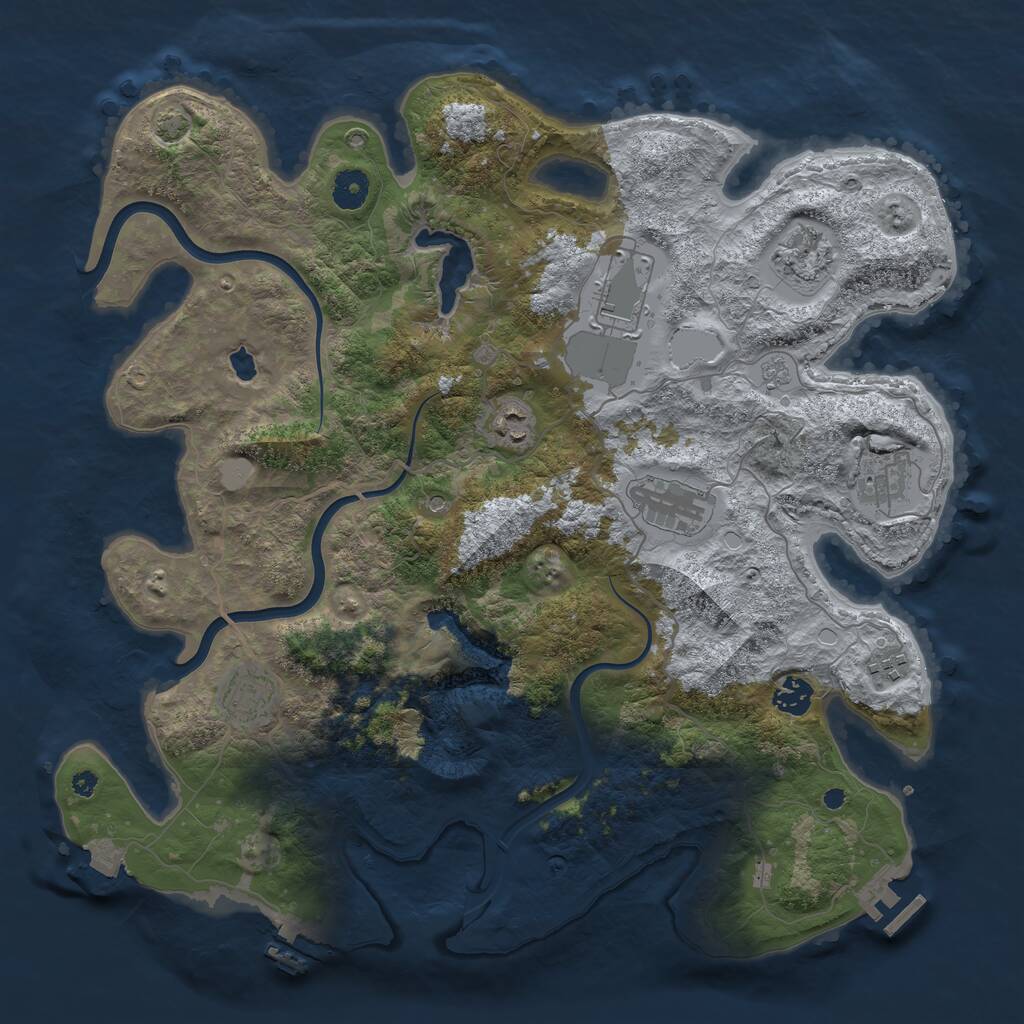 Rust Map: Procedural Map, Size: 4000, Seed: 2469932, 14 Monuments