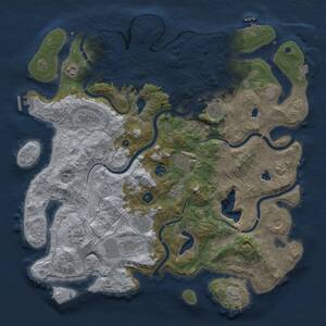 Thumbnail Rust Map: Procedural Map, Size: 4500, Seed: 999024707, 16 Monuments