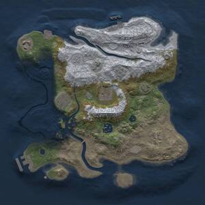 Thumbnail Rust Map: Procedural Map, Size: 3000, Seed: 1357552695, 12 Monuments