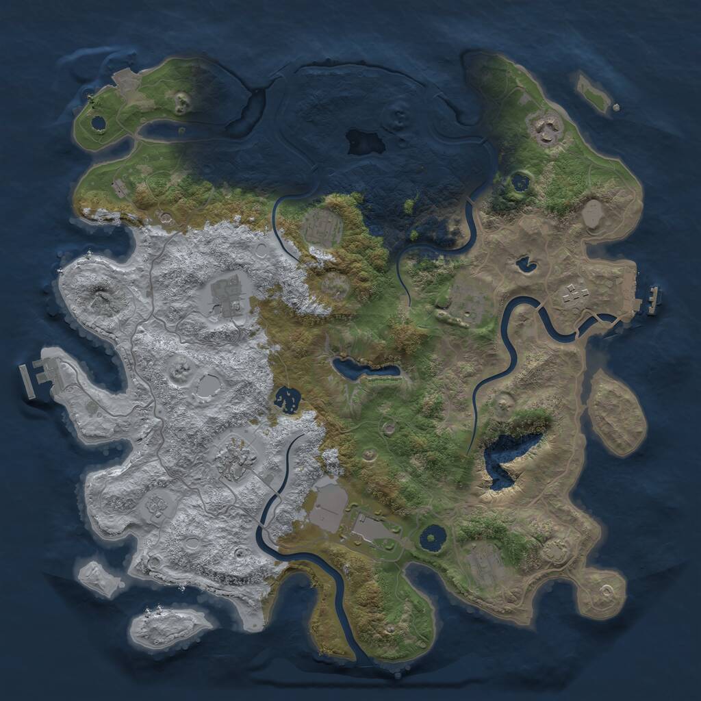 Rust Map: Procedural Map, Size: 4000, Seed: 668292369, 15 Monuments