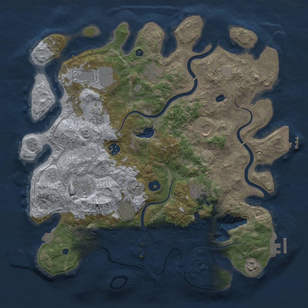 Rust Map: Procedural Map, Size: 4000, Seed: 321072468, 16 Monuments