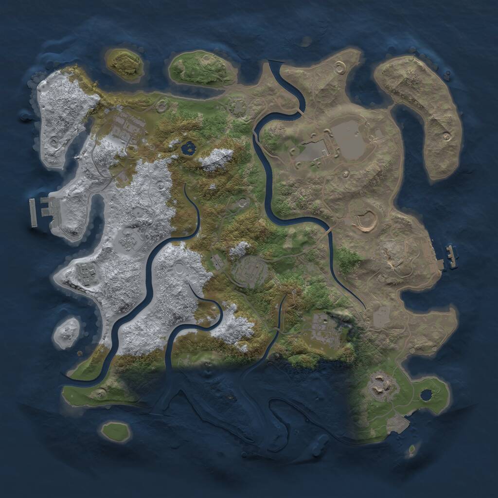 Rust Map: Procedural Map, Size: 3500, Seed: 3502, 13 Monuments