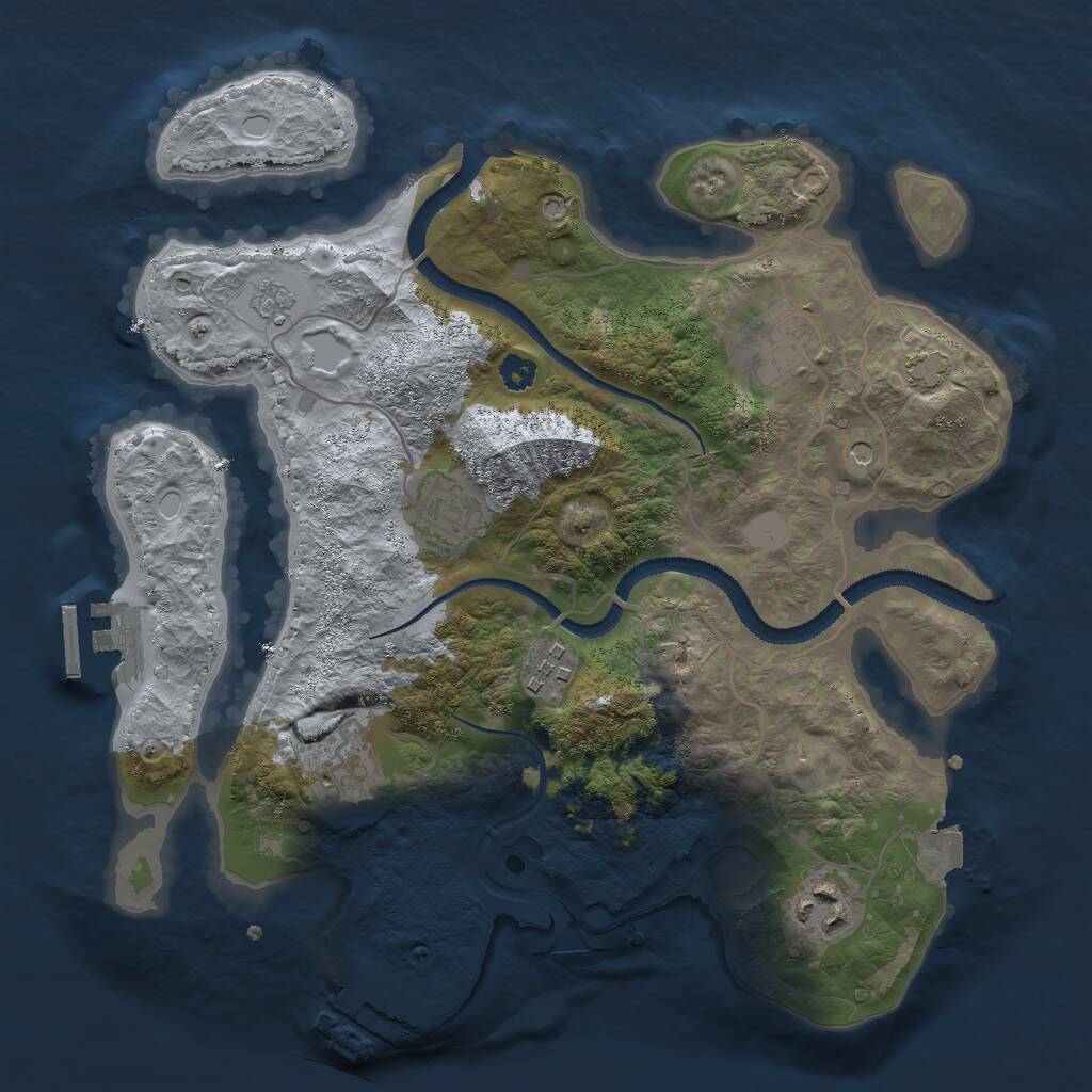 Rust Map: Procedural Map, Size: 3000, Seed: 46178, 11 Monuments