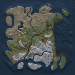 Thumbnail Rust Map: Procedural Map, Size: 4050, Seed: 1169121318, 17 Monuments