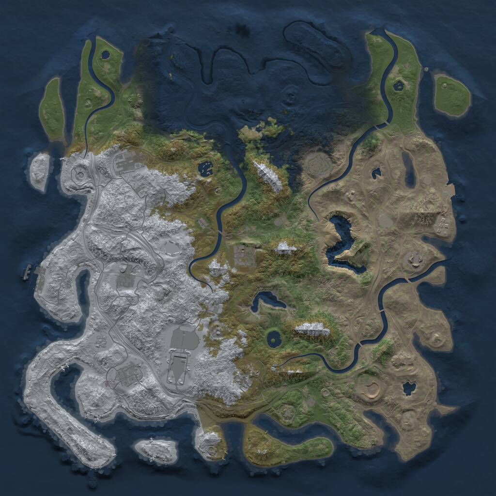 Rust Map: Procedural Map, Size: 4750, Seed: 554588244, 16 Monuments
