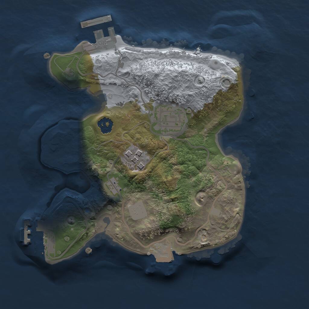 Rust Map: Procedural Map, Size: 2000, Seed: 110857890, 5 Monuments