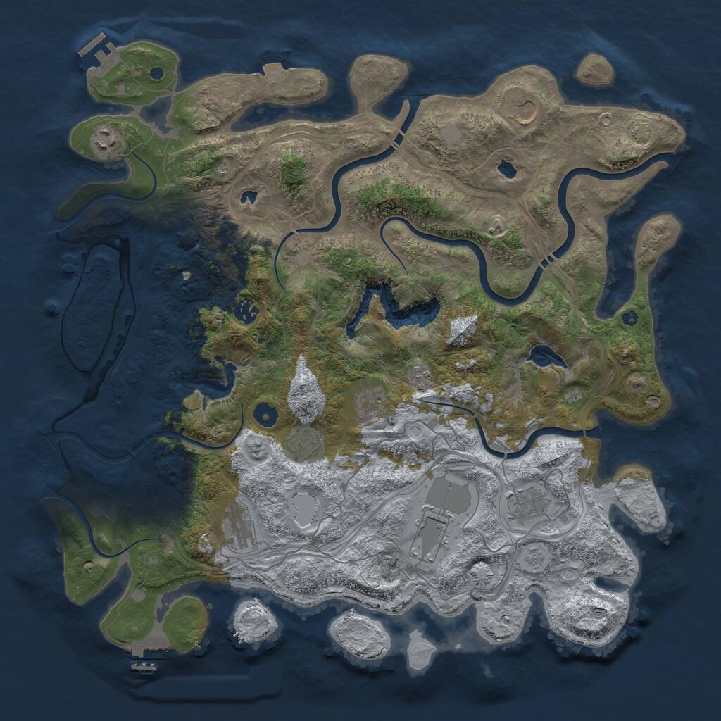 Rust Map: Procedural Map, Size: 4500, Seed: 602134400, 15 Monuments