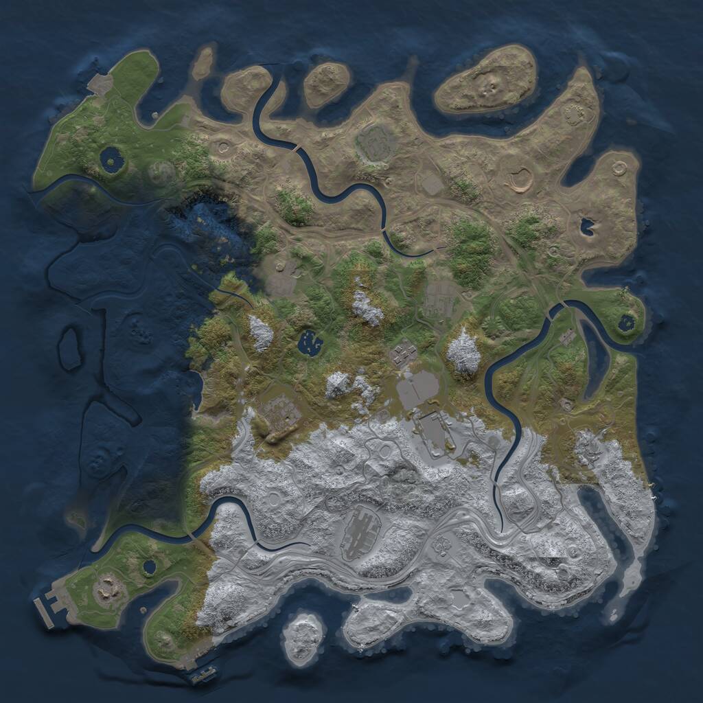 Rust Map: Procedural Map, Size: 4300, Seed: 654654, 17 Monuments