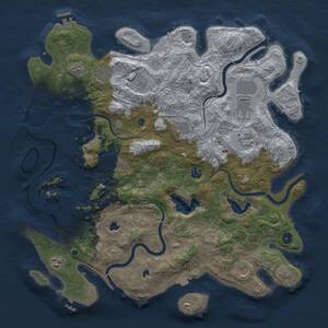 Thumbnail Rust Map: Procedural Map, Size: 4500, Seed: 818417707, 16 Monuments