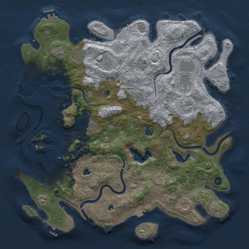 Rust Map: Procedural Map, Size: 4500, Seed: 818417707, 16 Monuments