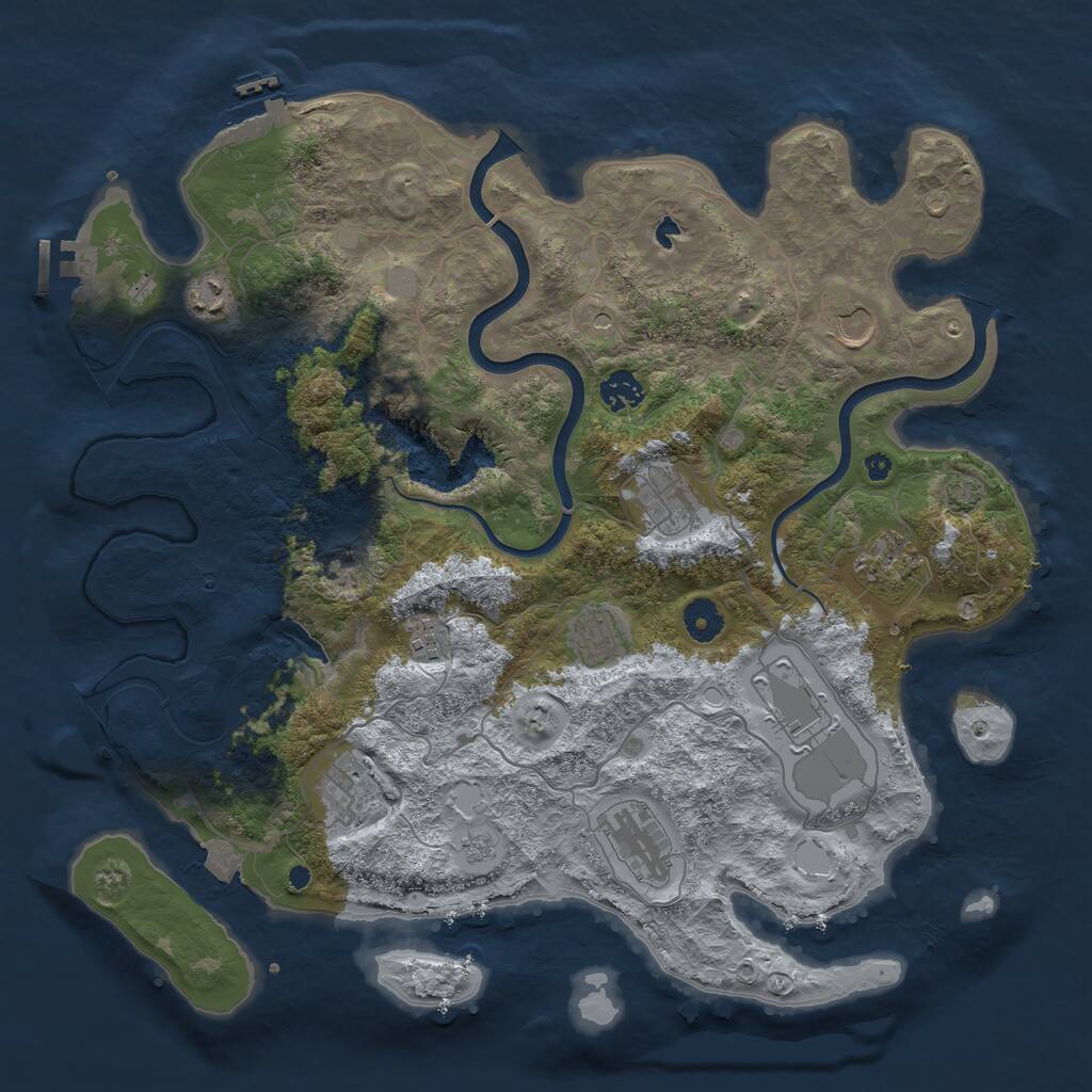 Rust Map: Procedural Map, Size: 4000, Seed: 45694, 16 Monuments