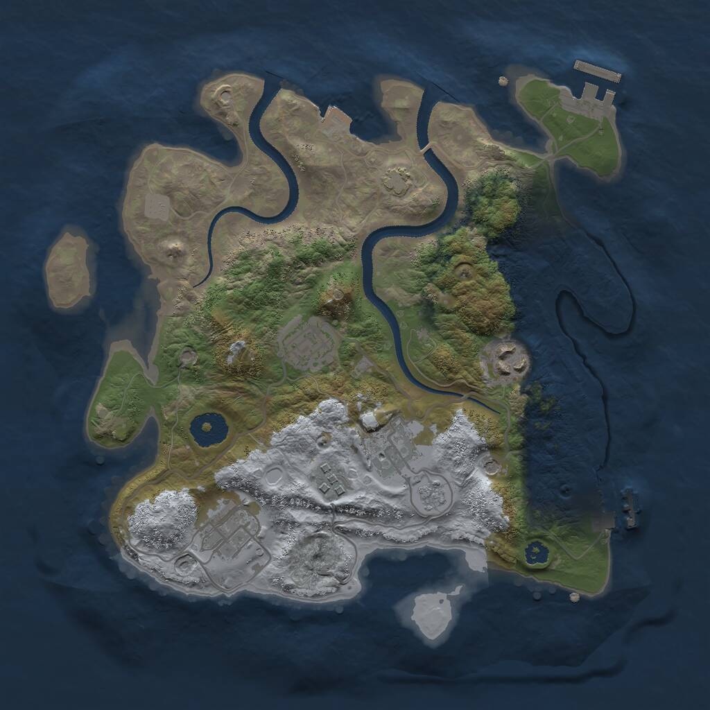 Rust Map: Procedural Map, Size: 3000, Seed: 258741, 11 Monuments