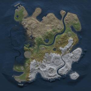 Thumbnail Rust Map: Procedural Map, Size: 3000, Seed: 407864189, 11 Monuments