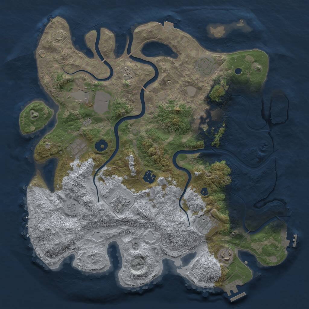 Rust Map: Procedural Map, Size: 3800, Seed: 82164282, 15 Monuments