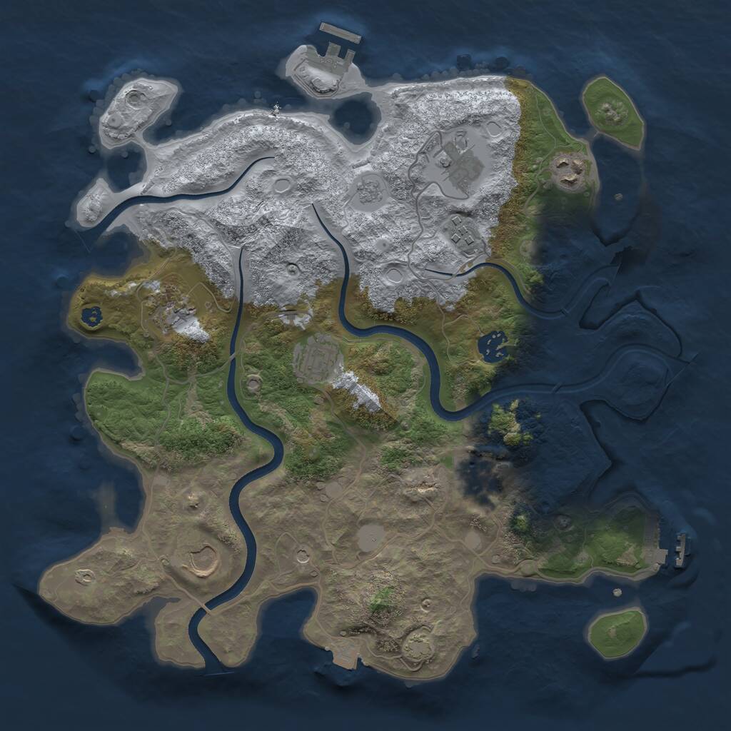 Rust Map: Procedural Map, Size: 3500, Seed: 1516783247, 14 Monuments