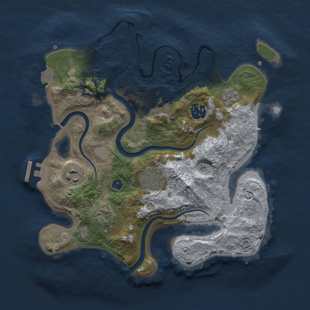 Rust Map: Procedural Map, Size: 3000, Seed: 530766147, 11 Monuments