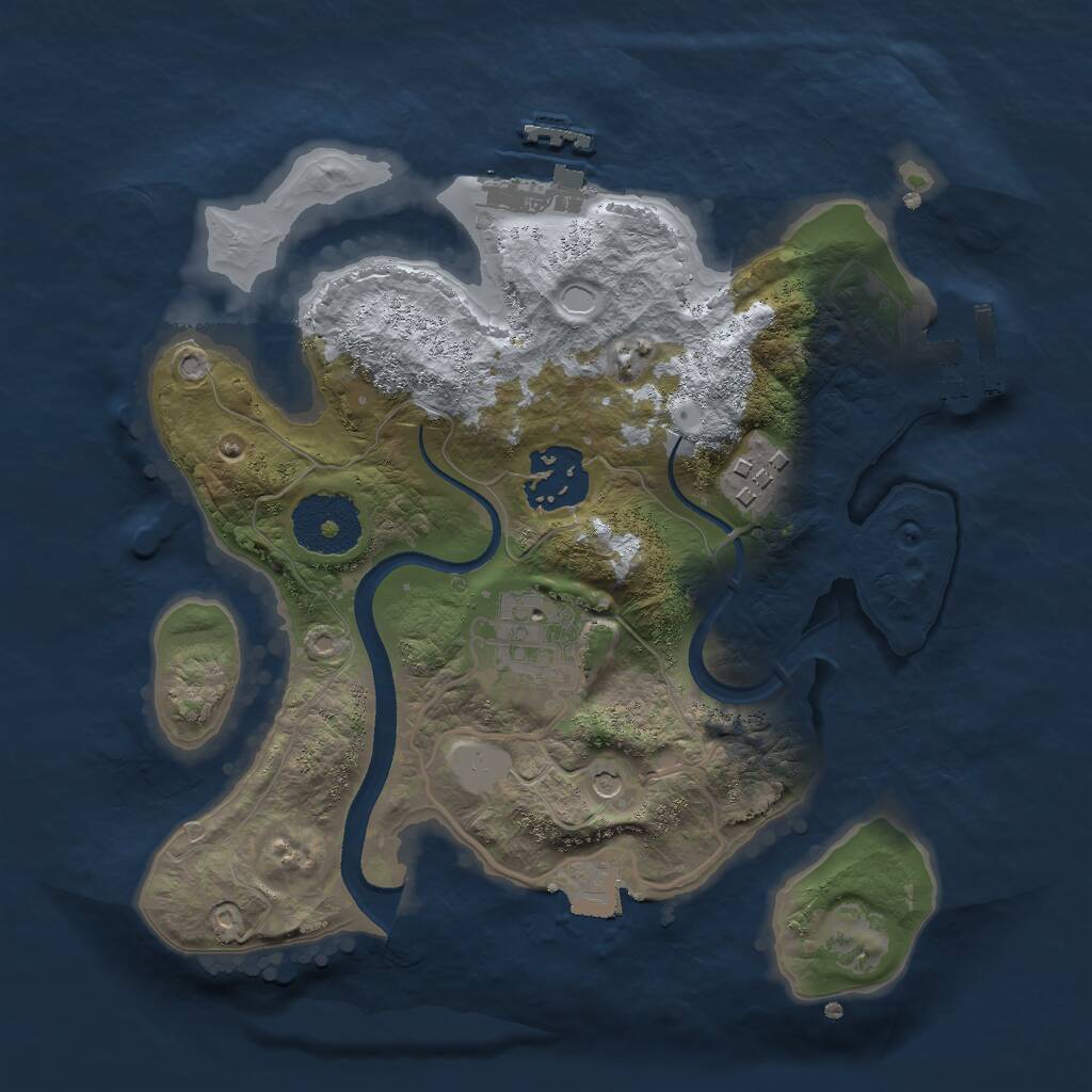 Rust Map: Procedural Map, Size: 2500, Seed: 5985, 7 Monuments