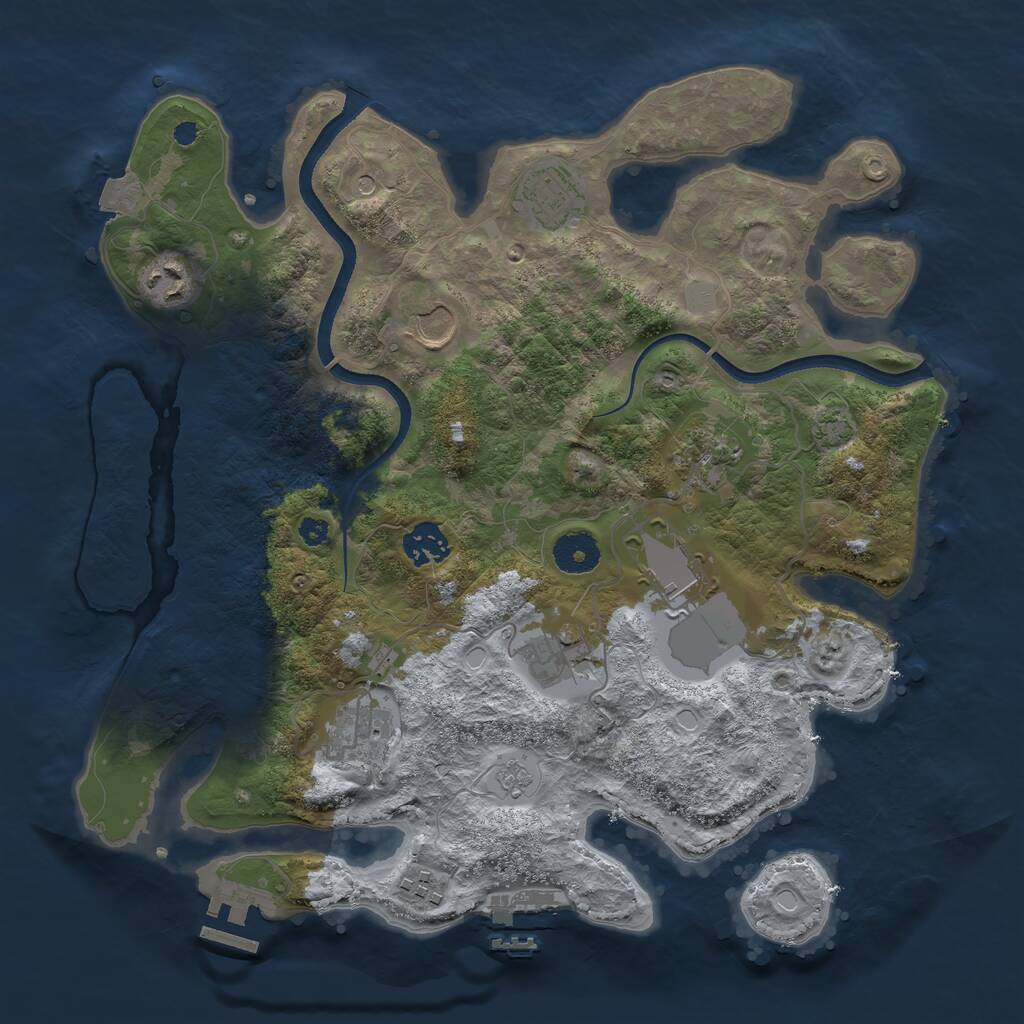 Rust Map: Procedural Map, Size: 3500, Seed: 12348566, 15 Monuments