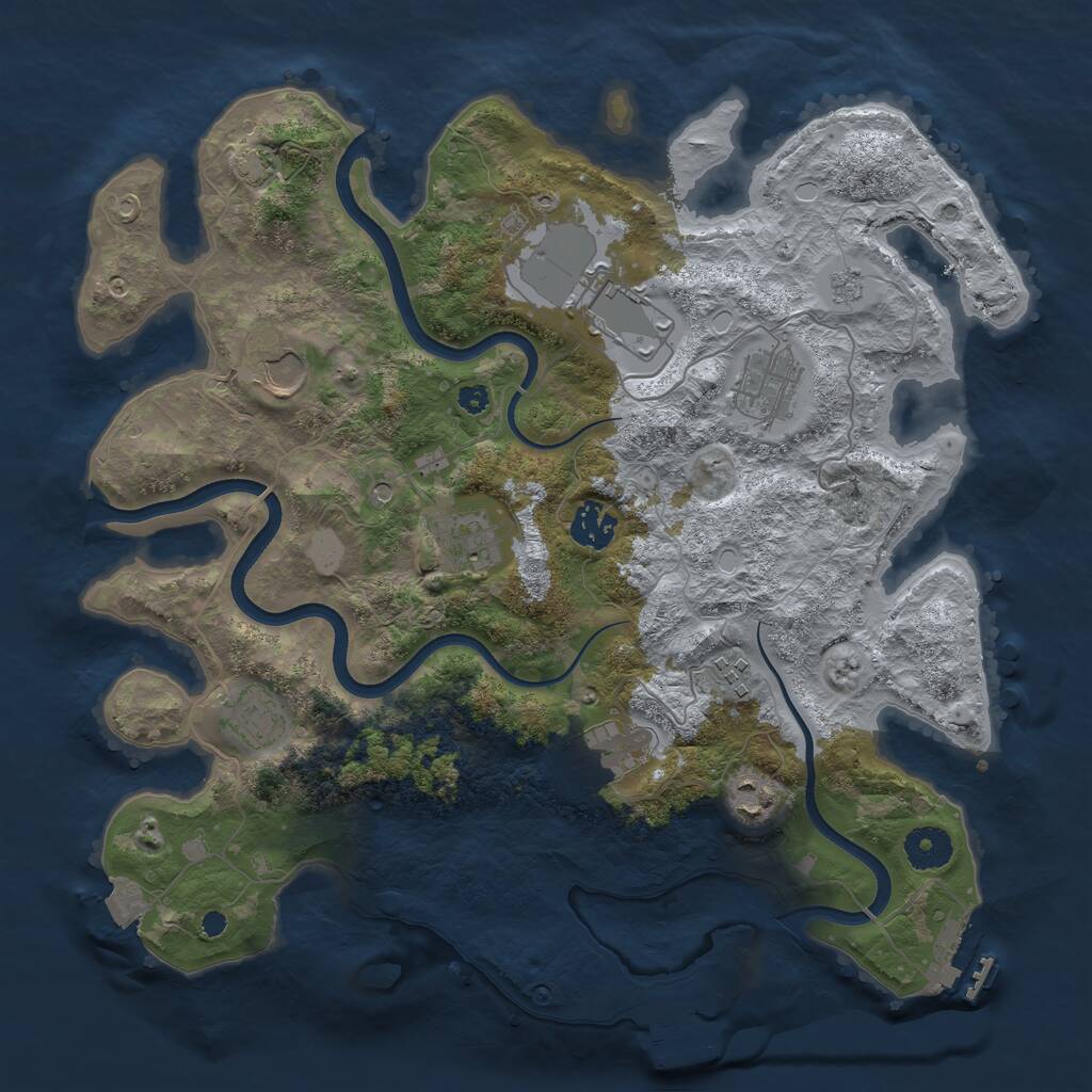 Rust Map: Procedural Map, Size: 3600, Seed: 810401277, 15 Monuments