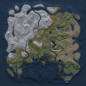 Thumbnail Rust Map: Procedural Map, Size: 4500, Seed: 508166109, 17 Monuments