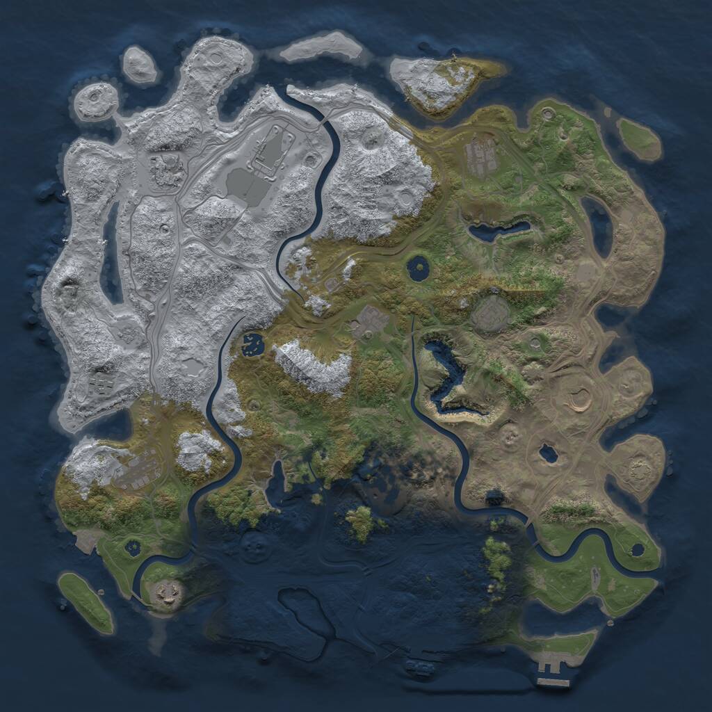 Rust Map: Procedural Map, Size: 4500, Seed: 508166109, 17 Monuments