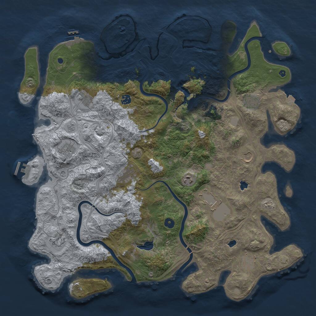 Rust Map: Procedural Map, Size: 4700, Seed: 186786778, 17 Monuments