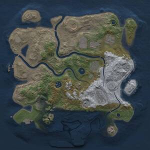 Thumbnail Rust Map: Procedural Map, Size: 3500, Seed: 1714220409, 15 Monuments