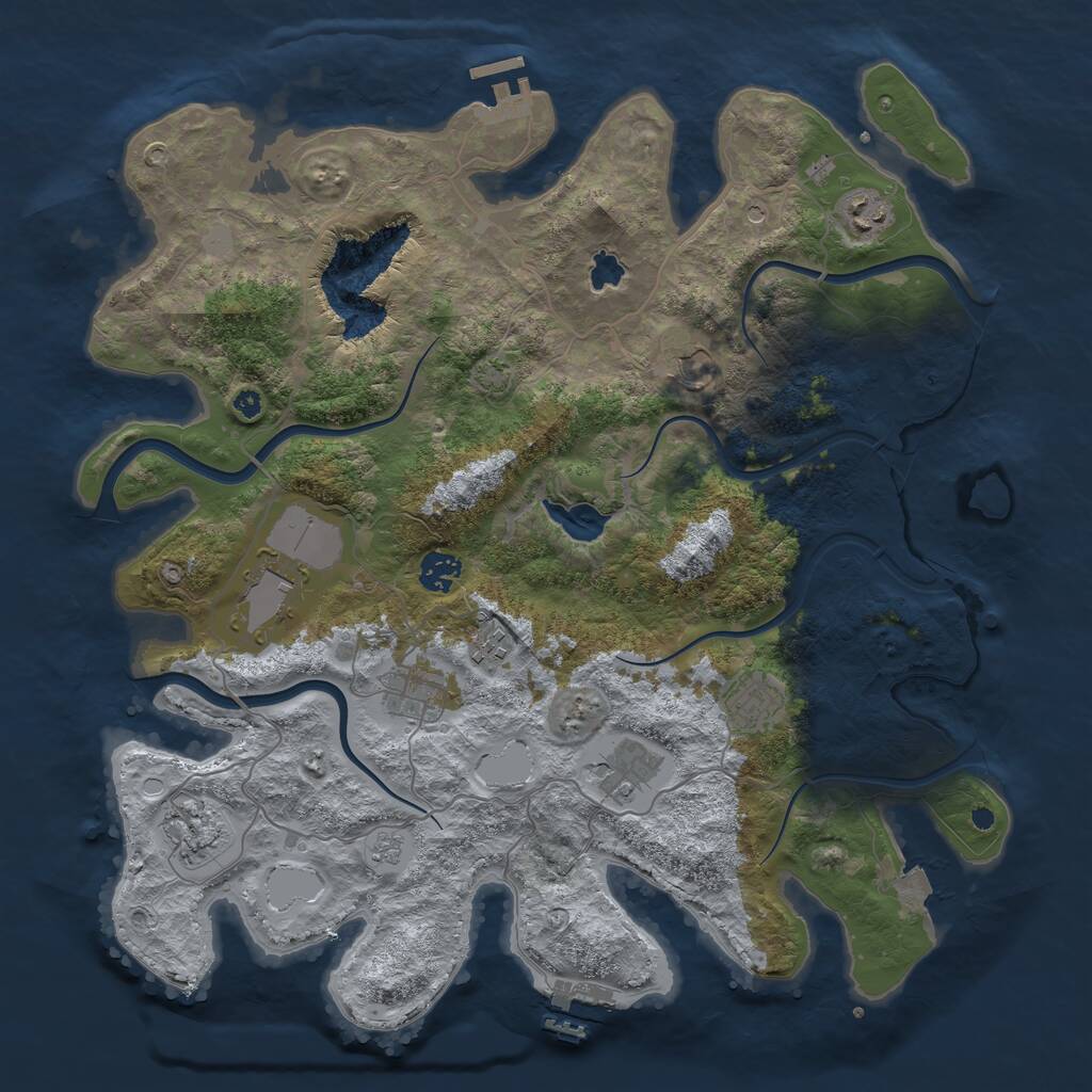 Rust Map: Procedural Map, Size: 4000, Seed: 924728072, 15 Monuments