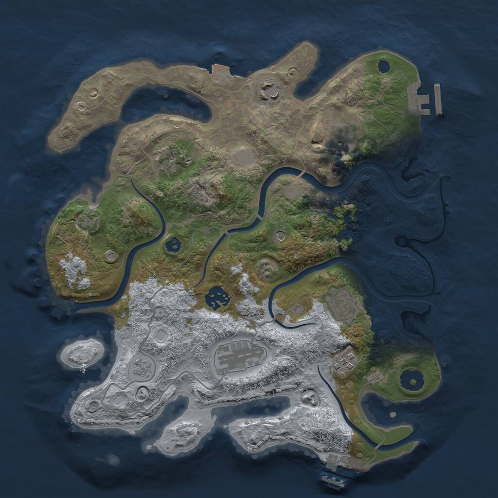 Rust Map: Procedural Map, Size: 3250, Seed: 9902476, 13 Monuments