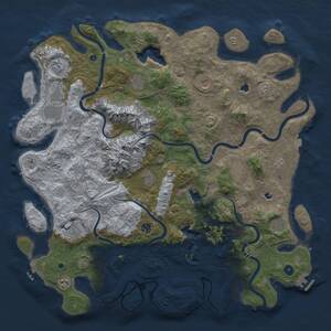 Thumbnail Rust Map: Procedural Map, Size: 5000, Seed: 1038561980, 17 Monuments