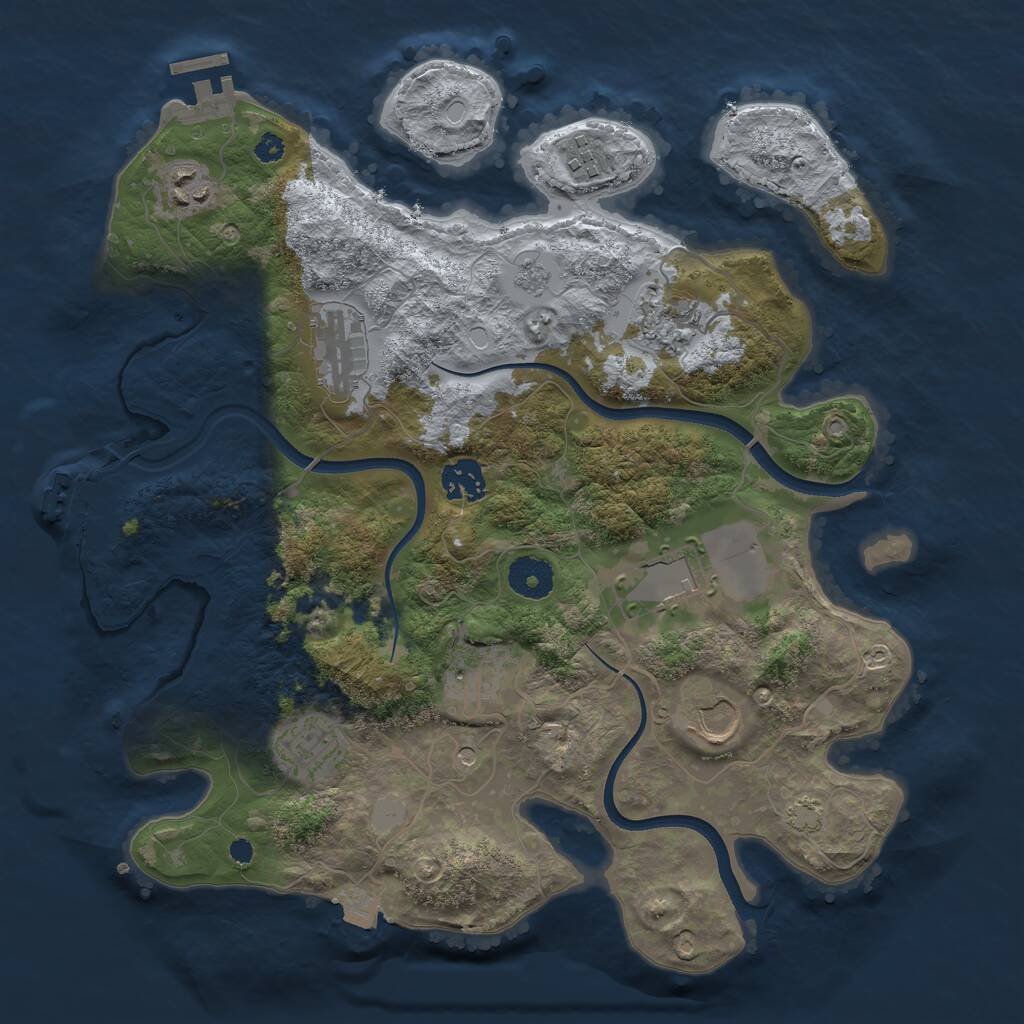 Rust Map: Procedural Map, Size: 3500, Seed: 1910, 15 Monuments