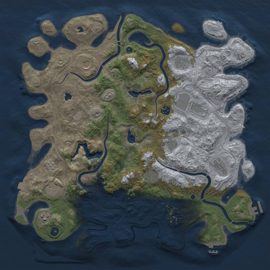 Rust Map: Procedural Map, Size: 4500, Seed: 299031226, 16 Monuments
