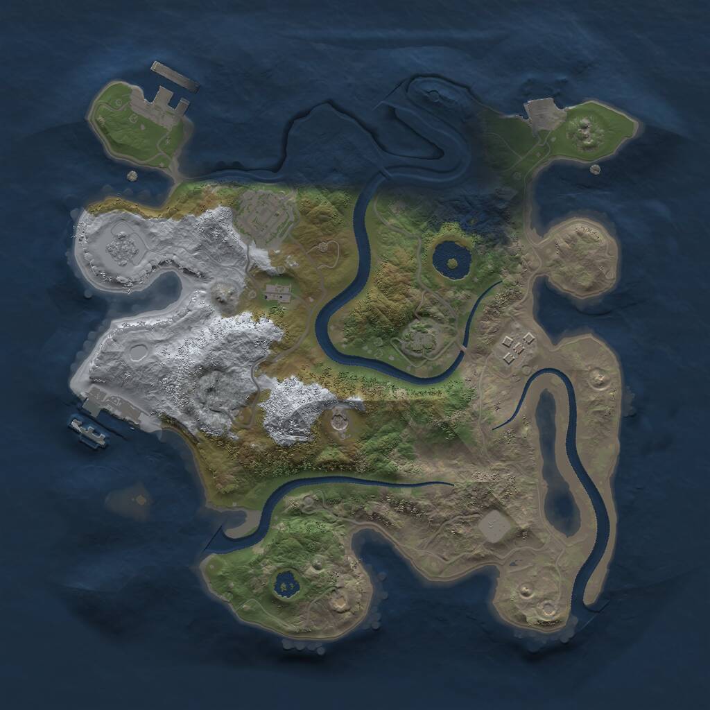 Rust Map: Procedural Map, Size: 2800, Seed: 1286214475, 8 Monuments