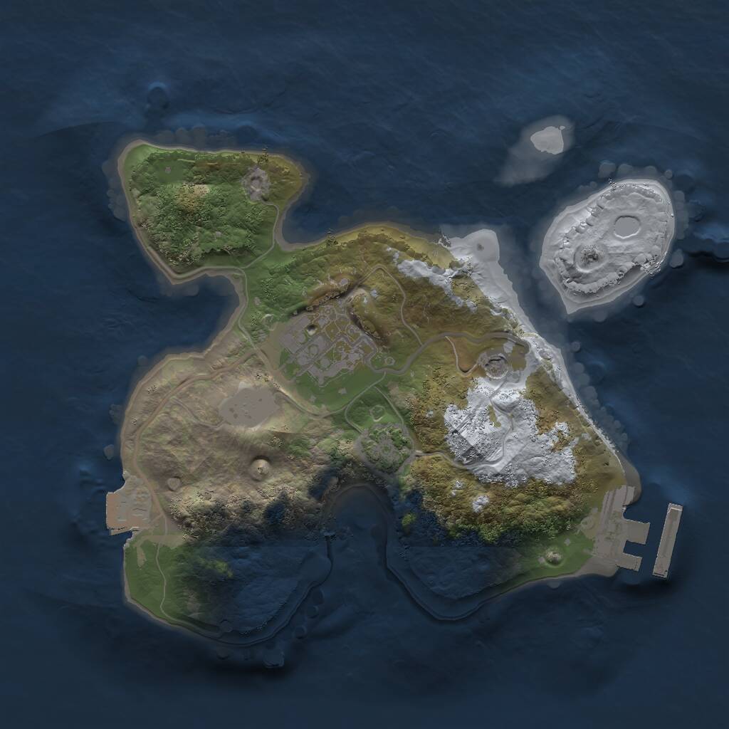 Rust Map: Procedural Map, Size: 2000, Seed: 1456829280, 5 Monuments