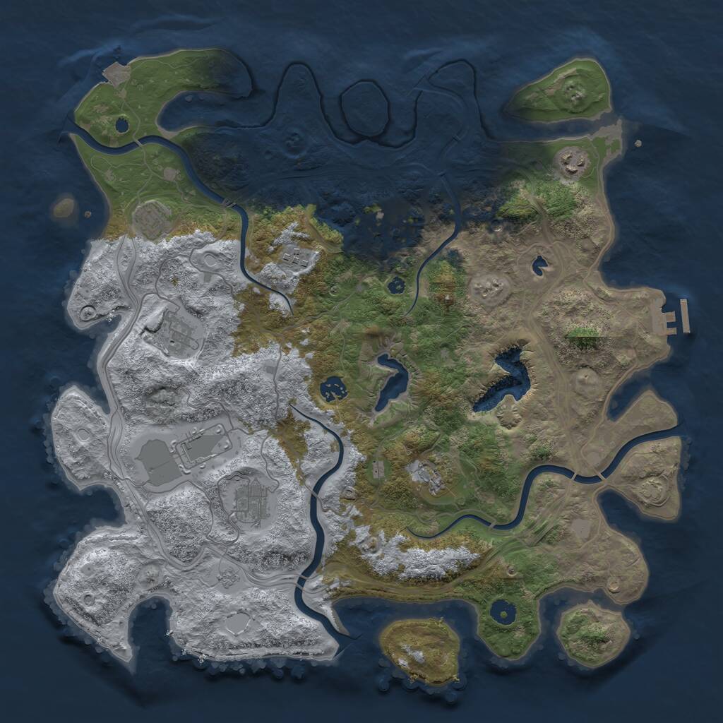 Rust Map: Procedural Map, Size: 4250, Seed: 1449154054, 14 Monuments