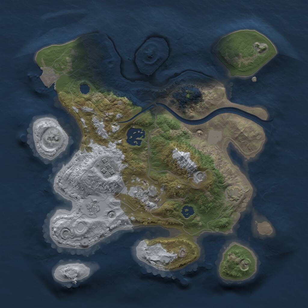 Rust Map: Procedural Map, Size: 2500, Seed: 1998132328, 7 Monuments