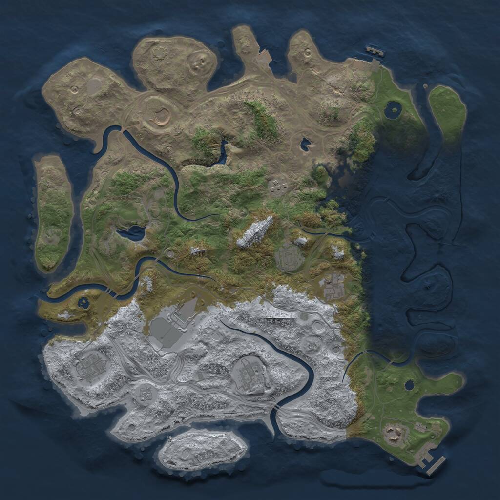 Rust Map: Procedural Map, Size: 4250, Seed: 2043722002, 15 Monuments