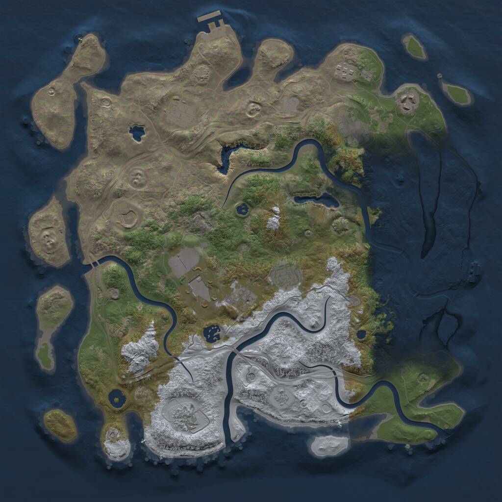 Rust Map: Procedural Map, Size: 4250, Seed: 1766155213, 16 Monuments