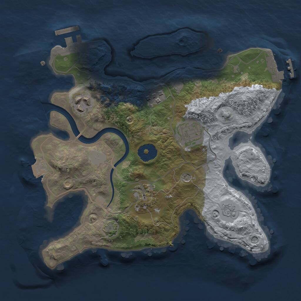 Rust Map: Procedural Map, Size: 2500, Seed: 1896757972, 10 Monuments