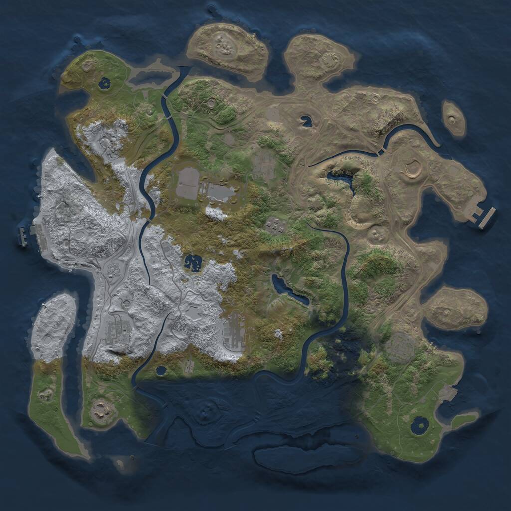 Rust Map: Procedural Map, Size: 4250, Seed: 1703682502, 16 Monuments
