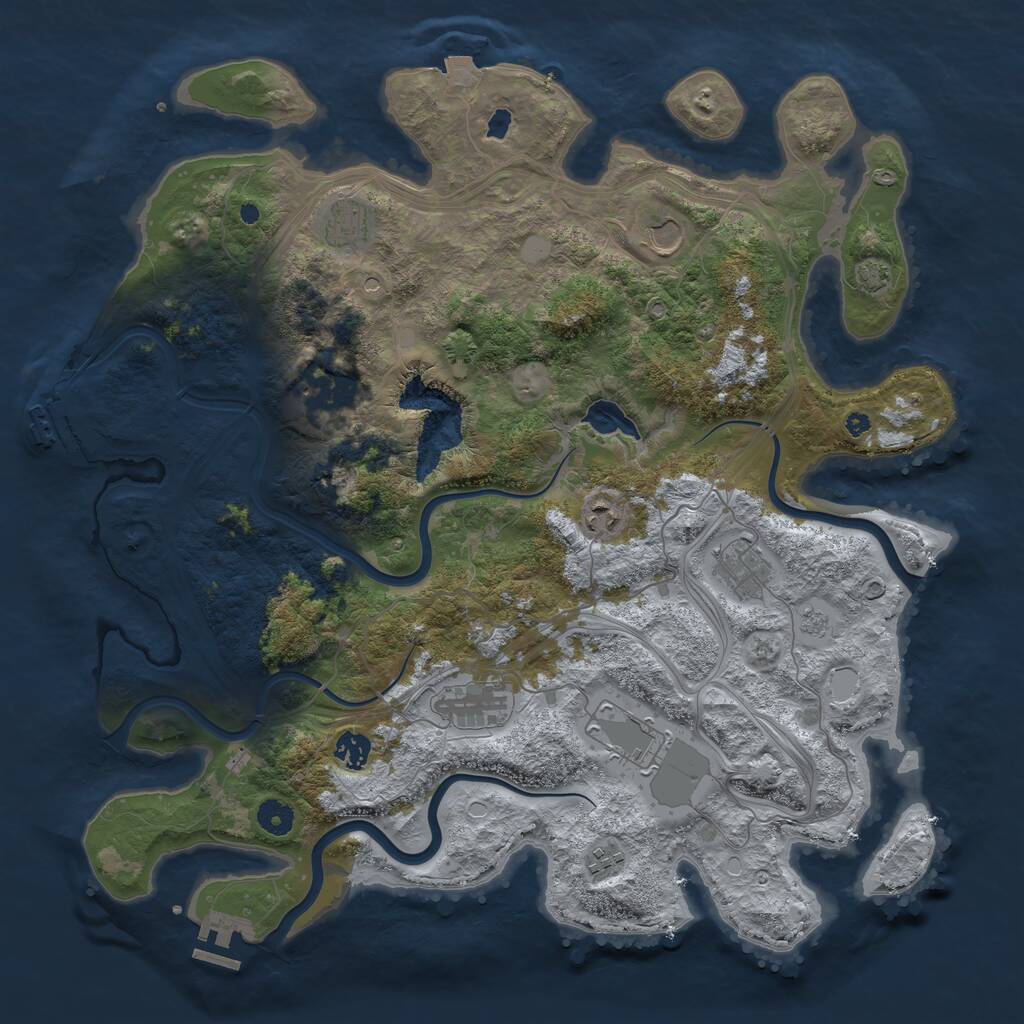 Rust Map: Procedural Map, Size: 4250, Seed: 1041463778, 15 Monuments